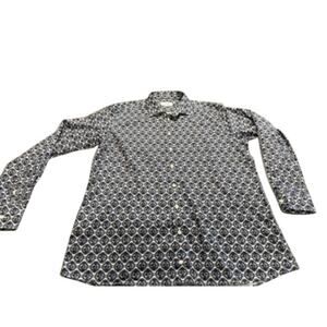 "ETON" Mens Dress Shirt SZ 3XL, 18 1/2 Purple White Blue Brown Button Down Metro